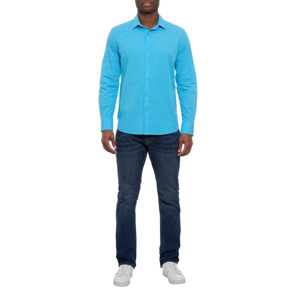 Robert Graham Seaworthy Long Sleeve Woven Shirt Aqua SM